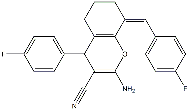 2-amino-8-(4-fluorobenzylidene)-4-(4-fluorophenyl)-5,6,7,8-tetrahydro-4H-chromene-3-carbonitrile