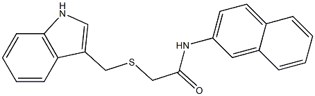 2-[(1H-indol-3-ylmethyl)sulfanyl]-N-(2-naphthyl)acetamide 化学構造式