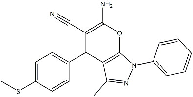 6-amino-3-methyl-4-[4-(methylsulfanyl)phenyl]-1-phenyl-1,4-dihydropyrano[2,3-c]pyrazole-5-carbonitrile|