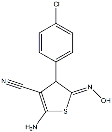 2-amino-4-(4-chlorophenyl)-5-(hydroxyimino)-4,5-dihydro-3-thiophenecarbonitrile 结构式