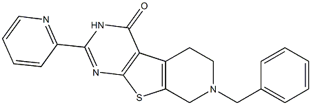 7-benzyl-2-(2-pyridinyl)-5,6,7,8-tetrahydropyrido[4',3':4,5]thieno[2,3-d]pyrimidin-4(3H)-one Struktur