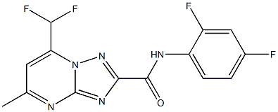 7-(difluoromethyl)-N-(2,4-difluorophenyl)-5-methyl[1,2,4]triazolo[1,5-a]pyrimidine-2-carboxamide,,结构式