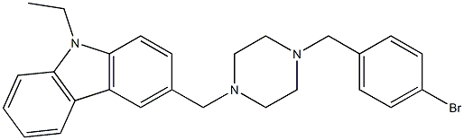 3-{[4-(4-bromobenzyl)-1-piperazinyl]methyl}-9-ethyl-9H-carbazole,,结构式