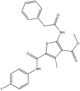 methyl 5-{[(4-fluorophenyl)amino]carbonyl}-4-methyl-2-[(phenylacetyl)amino]thiophene-3-carboxylate Structure