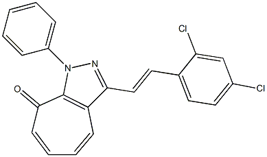 3-[2-(2,4-dichlorophenyl)vinyl]-1-phenylcyclohepta[c]pyrazol-8(1H)-one Struktur