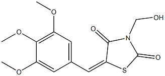 3-(hydroxymethyl)-5-(3,4,5-trimethoxybenzylidene)-1,3-thiazolidine-2,4-dione,,结构式