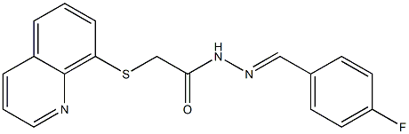 N'-(4-fluorobenzylidene)-2-(8-quinolinylsulfanyl)acetohydrazide,,结构式