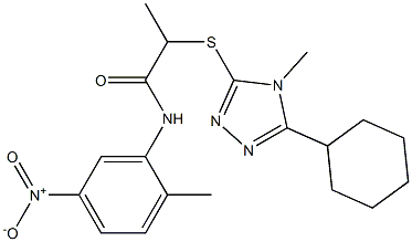 2-[(5-cyclohexyl-4-methyl-4H-1,2,4-triazol-3-yl)sulfanyl]-N-{5-nitro-2-methylphenyl}propanamide