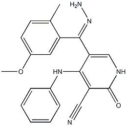 4-anilino-5-[2-(4-methoxybenzylidene)carbohydrazonoyl]-2-oxo-1,2-dihydro-3-pyridinecarbonitrile