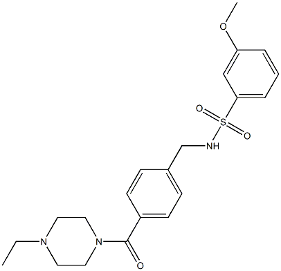 N-{4-[(4-ethyl-1-piperazinyl)carbonyl]benzyl}-3-methoxybenzenesulfonamide Struktur