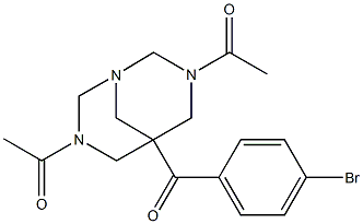 (4-bromophenyl)(3,7-diacetyl-1,3,7-triazabicyclo[3.3.1]non-5-yl)methanone 化学構造式