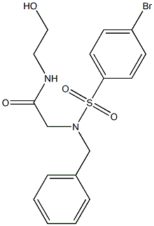 2-{benzyl[(4-bromophenyl)sulfonyl]amino}-N-(2-hydroxyethyl)acetamide 结构式