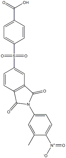 4-[(2-{4-nitro-3-methylphenyl}-1,3-dioxo-2,3-dihydro-1H-isoindol-5-yl)sulfonyl]benzoic acid Structure