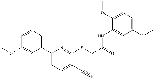 2-{[3-cyano-6-(3-methoxyphenyl)-2-pyridinyl]sulfanyl}-N-(2,5-dimethoxyphenyl)acetamide|