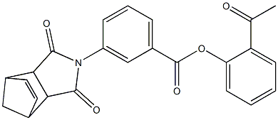 2-acetylphenyl 3-(3,5-dioxo-4-azatricyclo[5.2.1.0~2,6~]dec-8-en-4-yl)benzoate,,结构式