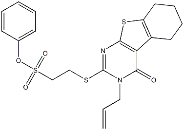 phenyl 2-[(3-allyl-4-oxo-3,4,5,6,7,8-hexahydro[1]benzothieno[2,3-d]pyrimidin-2-yl)sulfanyl]ethanesulfonate 结构式