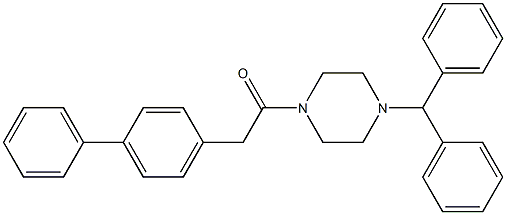 1-benzhydryl-4-([1,1'-biphenyl]-4-ylacetyl)piperazine,,结构式