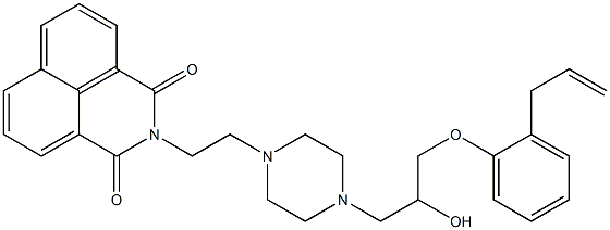 2-(2-{4-[3-(2-allylphenoxy)-2-hydroxypropyl]piperazin-1-yl}ethyl)-1H-benzo[de]isoquinoline-1,3(2H)-dione Struktur