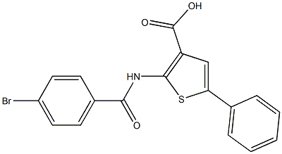 2-[(4-bromobenzoyl)amino]-5-phenyl-3-thiophenecarboxylic acid 结构式