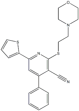 2-{[2-(4-morpholinyl)ethyl]sulfanyl}-4-phenyl-6-(2-thienyl)nicotinonitrile
