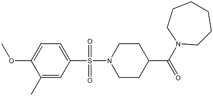 4-{[4-(1-azepanylcarbonyl)-1-piperidinyl]sulfonyl}-2-methylphenyl methyl ether Structure