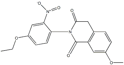 2-{4-ethoxy-2-nitrophenyl}-7-methoxy-1,3(2H,4H)-isoquinolinedione 化学構造式