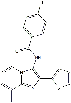 4-chloro-N-[8-methyl-2-(2-thienyl)imidazo[1,2-a]pyridin-3-yl]benzamide