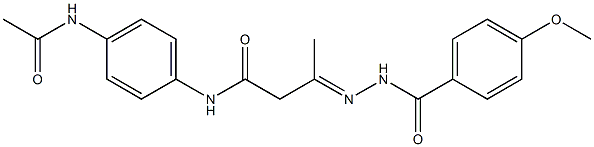 N-[4-(acetylamino)phenyl]-3-[(4-methoxybenzoyl)hydrazono]butanamide Structure