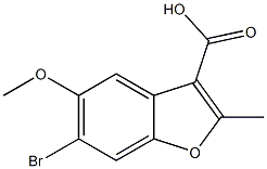 6-bromo-5-methoxy-2-methyl-1-benzofuran-3-carboxylic acid,,结构式