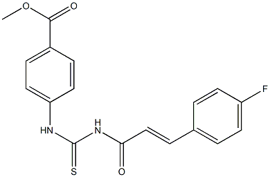 methyl 4-[({[3-(4-fluorophenyl)acryloyl]amino}carbothioyl)amino]benzoate Struktur