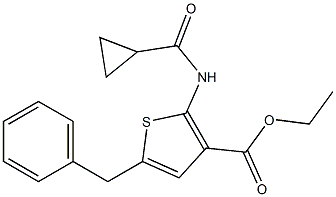 ethyl 5-benzyl-2-[(cyclopropylcarbonyl)amino]-3-thiophenecarboxylate Structure