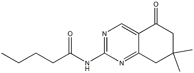 N-(7,7-dimethyl-5-oxo-5,6,7,8-tetrahydro-2-quinazolinyl)pentanamide Struktur