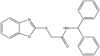 N-benzhydryl-2-(1,3-benzoxazol-2-ylsulfanyl)acetamide|