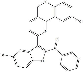 [5-bromo-3-(9-chloro-5H-chromeno[4,3-b]pyridin-2-yl)-1-benzofuran-2-yl](phenyl)methanone,,结构式