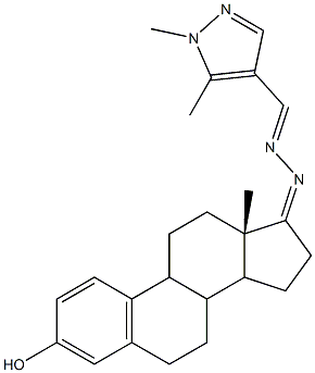 1,5-dimethyl-1H-pyrazole-4-carbaldehyde [3-hydroxyestra-1,3,5(10)-trien-17-ylidene]hydrazone Struktur