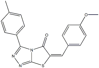 6-(4-methoxybenzylidene)-3-(4-methylphenyl)[1,3]thiazolo[2,3-c][1,2,4]triazol-5(6H)-one 化学構造式