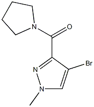 4-bromo-1-methyl-3-(1-pyrrolidinylcarbonyl)-1H-pyrazole Struktur