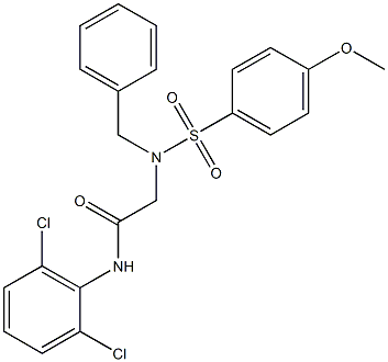 2-{benzyl[(4-methoxyphenyl)sulfonyl]amino}-N-(2,6-dichlorophenyl)acetamide,,结构式