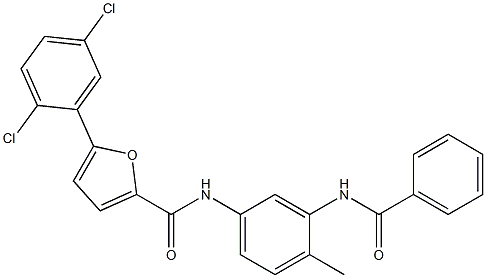 N-[3-(benzoylamino)-4-methylphenyl]-5-(2,5-dichlorophenyl)-2-furamide 结构式