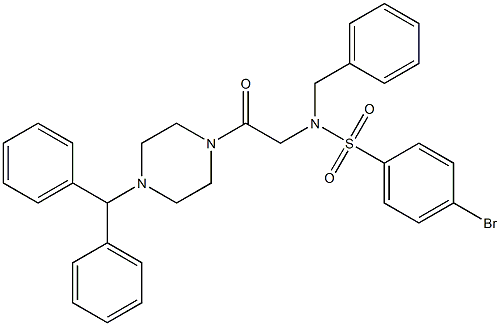 N-[2-(4-benzhydryl-1-piperazinyl)-2-oxoethyl]-N-benzyl-4-bromobenzenesulfonamide