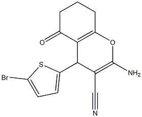 2-amino-4-(5-bromo-2-thienyl)-5-oxo-5,6,7,8-tetrahydro-4H-chromene-3-carbonitrile 结构式