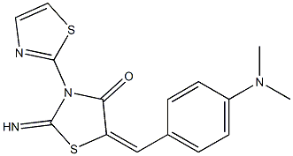 5-[4-(dimethylamino)benzylidene]-2-imino-3-(1,3-thiazol-2-yl)-1,3-thiazolidin-4-one 结构式