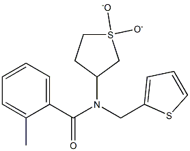 N-(1,1-dioxidotetrahydro-3-thienyl)-2-methyl-N-(2-thienylmethyl)benzamide,,结构式