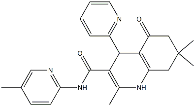 2,7,7-trimethyl-N-(5-methylpyridin-2-yl)-5-oxo-4-pyridin-2-yl-1,4,5,6,7,8-hexahydroquinoline-3-carboxamide