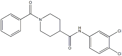 1-benzoyl-N-(3,4-dichlorophenyl)-4-piperidinecarboxamide Struktur