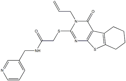 2-[(3-allyl-4-oxo-3,4,5,6,7,8-hexahydro[1]benzothieno[2,3-d]pyrimidin-2-yl)sulfanyl]-N-(3-pyridinylmethyl)acetamide Structure