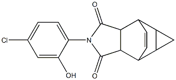 4-(4-chloro-2-hydroxyphenyl)-4-azatetracyclo[5.3.2.0~2,6~.0~8,10~]dodec-11-ene-3,5-dione 化学構造式