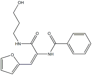 N-(2-(2-furyl)-1-{[(3-hydroxypropyl)amino]carbonyl}vinyl)benzamide Struktur