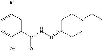 5-bromo-N'-(1-ethyl-4-piperidinylidene)-2-hydroxybenzohydrazide,,结构式