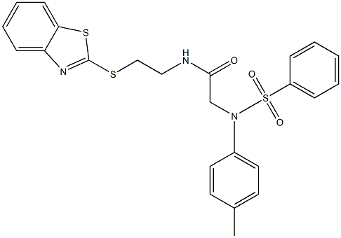 N-[2-(1,3-benzothiazol-2-ylsulfanyl)ethyl]-2-[4-methyl(phenylsulfonyl)anilino]acetamide Structure